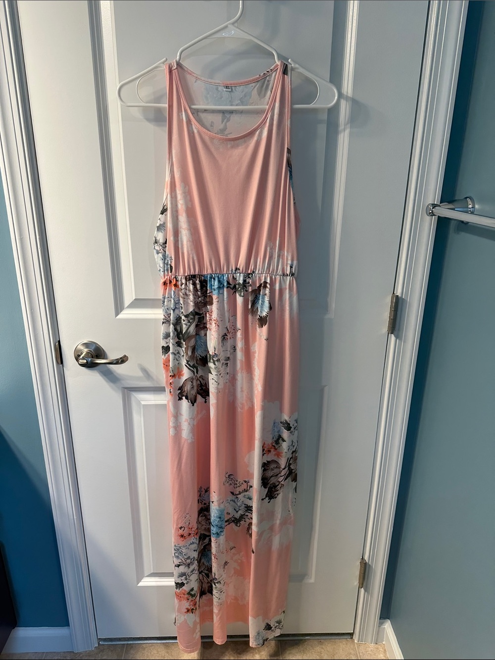 Sleeveless Pink Floral Maxi Dress - Casual Summer Style